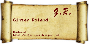 Ginter Roland névjegykártya